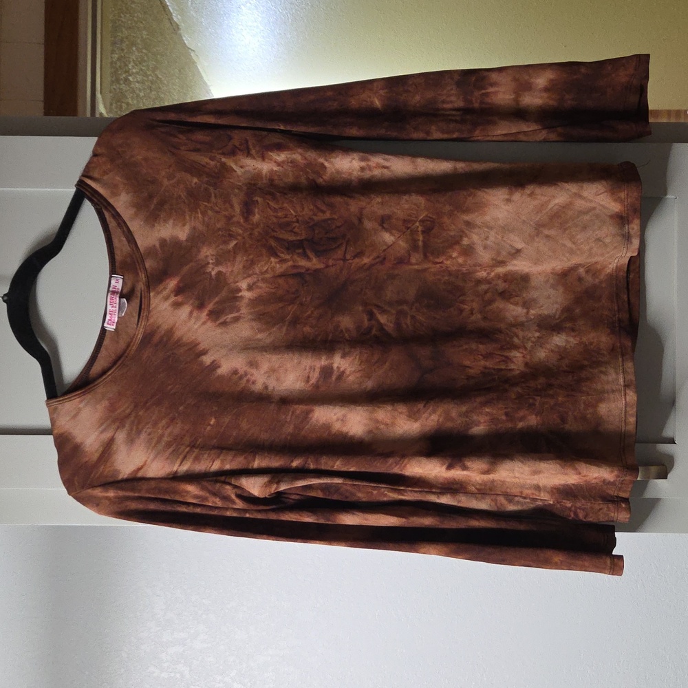 EMME JORDAN Brown Tie-Dye Long Sleeve Tee
